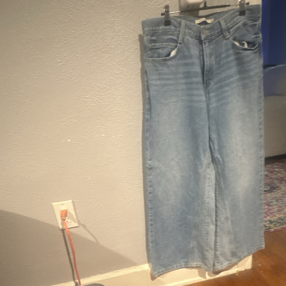 Levis 94 Baggy Wide Leg Jeans Womens 30 Skater Baggy Blue Denim Mid Rise Loose